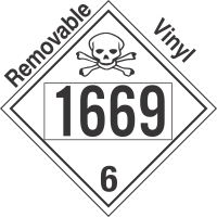 Poison Toxic Class 6.1 UN1669 Removable Vinyl DOT Placard