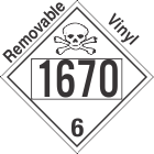 Poison Toxic Class 6.1 UN1670 Removable Vinyl DOT Placard