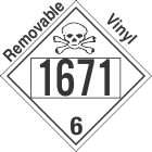Poison Toxic Class 6.1 UN1671 Removable Vinyl DOT Placard