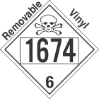 Poison Toxic Class 6.1 UN1674 Removable Vinyl DOT Placard