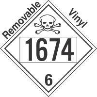 Poison Toxic Class 6.1 UN1674 Removable Vinyl DOT Placard