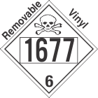Poison Toxic Class 6.1 UN1677 Removable Vinyl DOT Placard