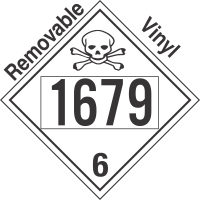 Poison Toxic Class 6.1 UN1679 Removable Vinyl DOT Placard