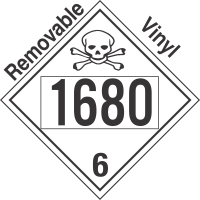 Poison Toxic Class 6.1 UN1680 Removable Vinyl DOT Placard