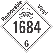 Poison Toxic Class 6.1 UN1684 Removable Vinyl DOT Placard