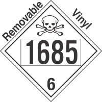 Poison Toxic Class 6.1 UN1685 Removable Vinyl DOT Placard