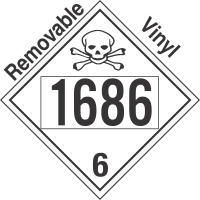 Poison Toxic Class 6.1 UN1686 Removable Vinyl DOT Placard