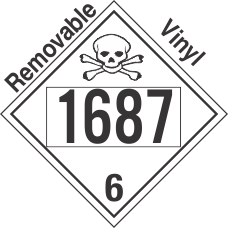 Poison Toxic Class 6.1 UN1687 Removable Vinyl DOT Placard