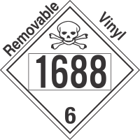 Poison Toxic Class 6.1 UN1688 Removable Vinyl DOT Placard