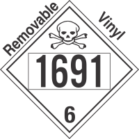 Poison Toxic Class 6.1 UN1691 Removable Vinyl DOT Placard