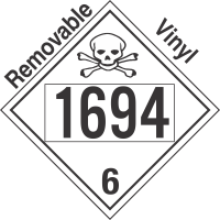 Poison Toxic Class 6.1 UN1694 Removable Vinyl DOT Placard