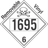 Poison Toxic Class 6.1 UN1695 Removable Vinyl DOT Placard