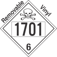 Poison Toxic Class 6.1 UN1701 Removable Vinyl DOT Placard