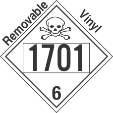 Poison Toxic Class 6.1 UN1701 Removable Vinyl DOT Placard