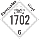 Poison Toxic Class 6.1 UN1702 Removable Vinyl DOT Placard