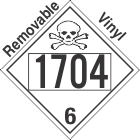 Poison Toxic Class 6.1 UN1704 Removable Vinyl DOT Placard