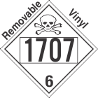 Poison Toxic Class 6.1 UN1707 Removable Vinyl DOT Placard