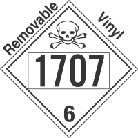 Poison Toxic Class 6.1 UN1707 Removable Vinyl DOT Placard