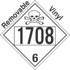 Poison Toxic Class 6.1 UN1708 Removable Vinyl DOT Placard