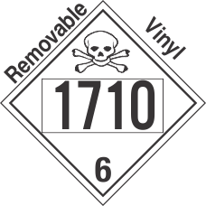 Poison Toxic Class 6.1 UN1710 Removable Vinyl DOT Placard