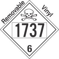 Poison Toxic Class 6.1 UN1737 Removable Vinyl DOT Placard