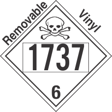 Poison Toxic Class 6.1 UN1737 Removable Vinyl DOT Placard