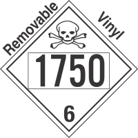 Poison Toxic Class 6.1 UN1750 Removable Vinyl DOT Placard