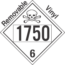 Poison Toxic Class 6.1 UN1750 Removable Vinyl DOT Placard
