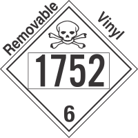 Poison Toxic Class 6.1 UN1752 Removable Vinyl DOT Placard