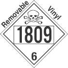 Poison Toxic Class 6.1 UN1809 Removable Vinyl DOT Placard