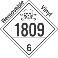 Poison Toxic Class 6.1 UN1809 Removable Vinyl DOT Placard