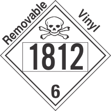 Poison Toxic Class 6.1 UN1812 Removable Vinyl DOT Placard