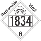 Poison Toxic Class 6.1 UN1834 Removable Vinyl DOT Placard