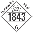 Poison Toxic Class 6.1 UN1843 Removable Vinyl DOT Placard