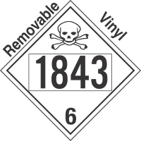 Poison Toxic Class 6.1 UN1843 Removable Vinyl DOT Placard