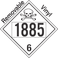 Poison Toxic Class 6.1 UN1885 Removable Vinyl DOT Placard