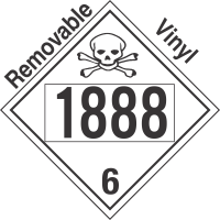 Poison Toxic Class 6.1 UN1888 Removable Vinyl DOT Placard