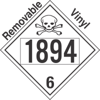 Poison Toxic Class 6.1 UN1894 Removable Vinyl DOT Placard