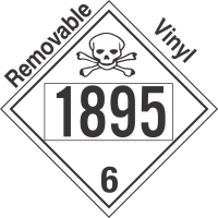 Poison Toxic Class 6.1 UN1895 Removable Vinyl DOT Placard