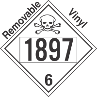 Poison Toxic Class 6.1 UN1897 Removable Vinyl DOT Placard