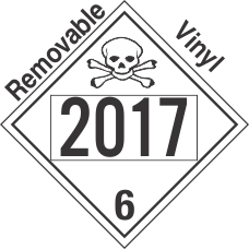 Poison Toxic Class 6.1 UN2017 Removable Vinyl DOT Placard