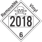 Poison Toxic Class 6.1 UN2018 Removable Vinyl DOT Placard