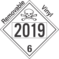 Poison Toxic Class 6.1 UN2019 Removable Vinyl DOT Placard