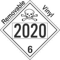 Poison Toxic Class 6.1 UN2020 Removable Vinyl DOT Placard