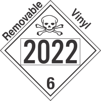 Poison Toxic Class 6.1 UN2022 Removable Vinyl DOT Placard