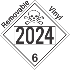 Poison Toxic Class 6.1 UN2024 Removable Vinyl DOT Placard