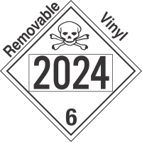 Poison Toxic Class 6.1 UN2024 Removable Vinyl DOT Placard