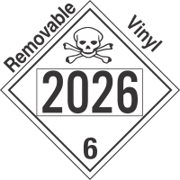 Poison Toxic Class 6.1 UN2026 Removable Vinyl DOT Placard