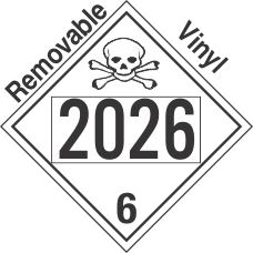 Poison Toxic Class 6.1 UN2026 Removable Vinyl DOT Placard