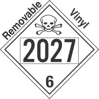 Poison Toxic Class 6.1 UN2027 Removable Vinyl DOT Placard